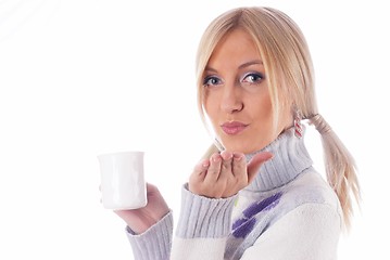 Image showing Girl with cup of coffee