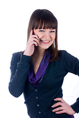 Image showing Woman talking by mobile