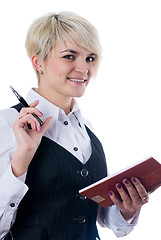 Image showing Businesswoman with notebook