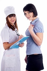 Image showing Female doctor and patient