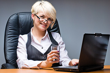 Image showing Businesswoman with laptop