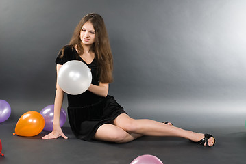 Image showing Woman with balloons