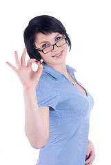 Image showing Woman showing okay gesture