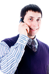 Image showing Man talking by mobile phone