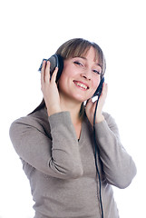 Image showing Woman listening music