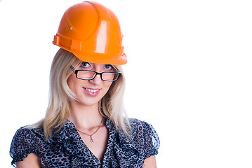 Image showing Smiling girl with helmet