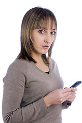 Image showing Woman with phone