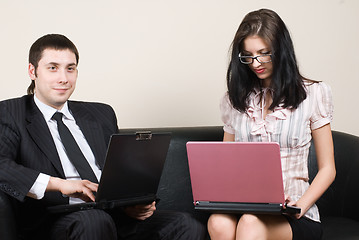 Image showing Businesswoman with laptop