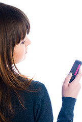 Image showing Girl with mobile phone