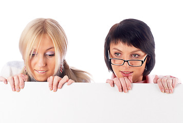 Image showing Woman beside whiteboard