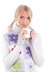 Image showing Girl with cup of coffee