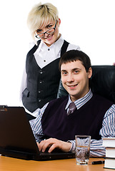 Image showing Business team with laptop