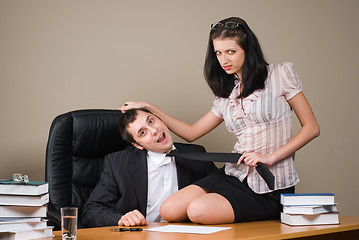 Image showing Boss and him secretary