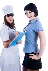 Image showing Female doctor and patient