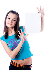 Image showing Girl wth blank sheet