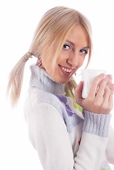 Image showing Girl with cup of coffee