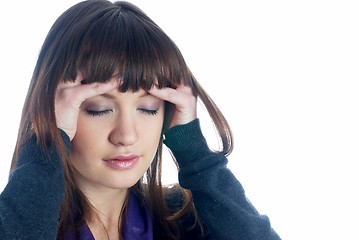 Image showing Girl with headache