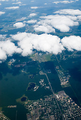 Image showing View at city through clouds