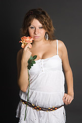 Image showing Beautiful girl with flower