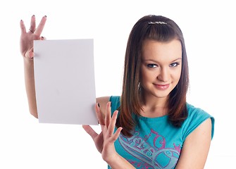 Image showing Girl wth blank sheet