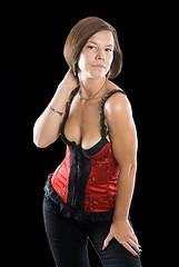 Image showing Young woman in corset