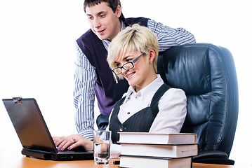 Image showing Business team with laptop