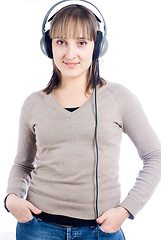 Image showing Woman listening music