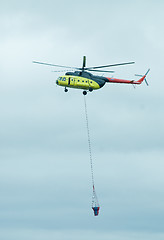 Image showing Helicopter with antifire tank