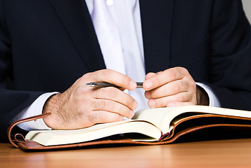 Image showing Businessman with notebook