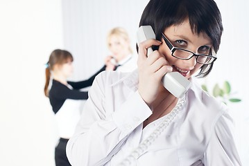 Image showing Calling woman