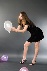 Image showing Woman with balloons