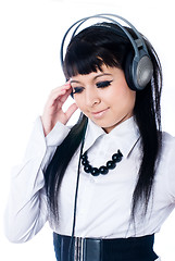 Image showing Woman listening music