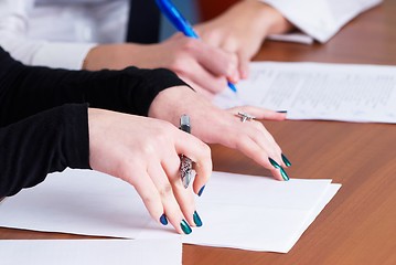 Image showing Writing girl