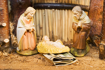 Image showing Nativity Scene with Money