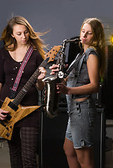 Image showing Woman with saxophone