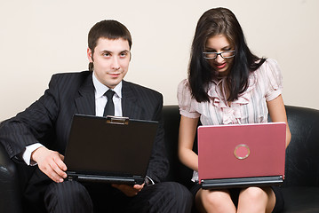 Image showing Businesswoman with laptop