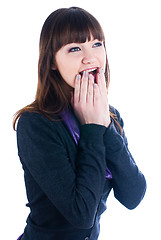 Image showing Shocked young woman