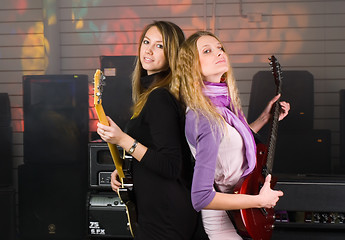 Image showing Woman on rock concert