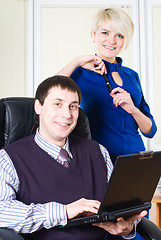 Image showing Business team with laptop