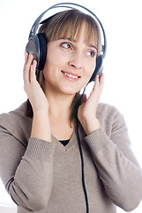 Image showing Woman listening music