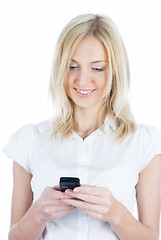 Image showing Girl with mobile phone