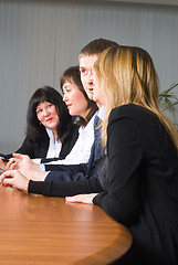 Image showing Businessgroup with laptop