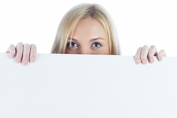 Image showing Woman beside whiteboard