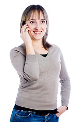 Image showing Woman talking by mobile
