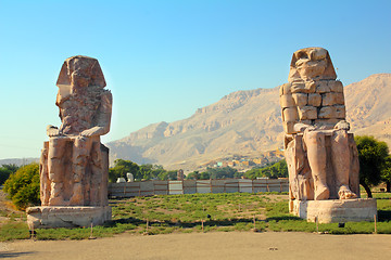 Image showing colossi of memnon in Luxor Egypt