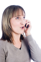 Image showing Woman talking by mobile