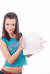 Image showing Girl wth blank sheet
