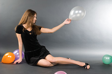 Image showing Woman with balloons