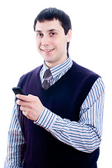 Image showing Man talking by mobile phone