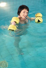 Image showing Aquaaerobic girl